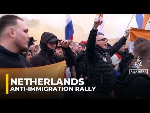 Anti-immigration rally in Amsterdam highlights deep divisions ahead of Dutch election