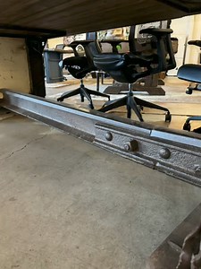 Grey Ladder Dining Table. One of a kind design by Robert Hendrick. | Rail Yard Studios