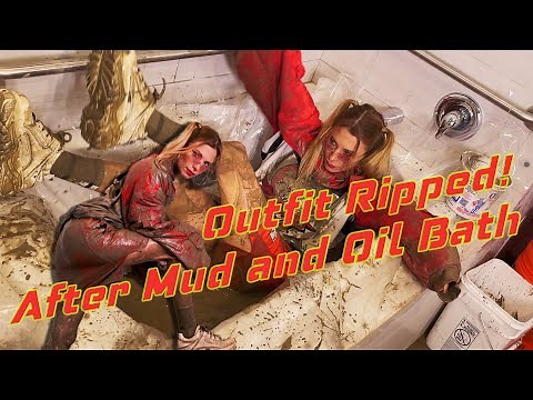 Maria Decides to Rip Her Messy Y2K Outfit After Mud and Oil Bath | Wetlook | Mud Girl | WAM