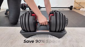 MotionGrey Adjustable Dumbbell 5 to 52.5LBs, Weights Dumbbells, Bonus High Strength Hand Grip, Home Gym Barbell 10 lb dumbbell 1 Set, Black