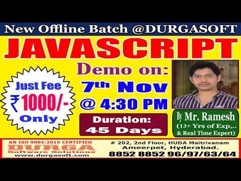 JAVASCRIPT Offline Training @ DURGASOFT