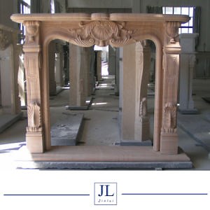 [Hot Item] Electric Antique Sunny Travertine Limestone Beige Brown Marble Fireplace and Marble Fireplace and Stone Fireplace Mantels