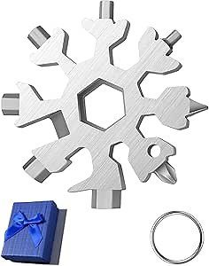 Yiflin 18-in-1 Snowflake Multi Tool, Stainless Steel Snowflake Bottle Opener/Flat Phillips Screwdriver Kit/Wrench, Durable and Portable, Great Gift
