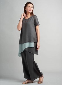 39 reactions | Linen Asymmetric Double Layering Tunic. Classic tunic...