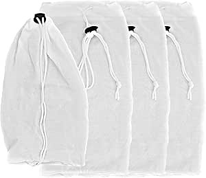 Pool Vacuum Replacement Mesh Bag, Pool Leaf Vacuum Net Bag Fine Mesh with Pull & Lock Cord, Pool Vacuum Net Bag for Pools Aquariums Ponds Collecting Debris and Leaves, 4PCS