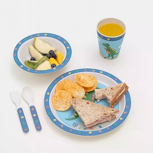 9.7K views · 18 reactions | The adorable Blue Dino Bamboo Dinner Set is sure to encourage good table manners! ️ https://bit.ly/2Sg8LYm | JoJo Maman Bébé | Facebook