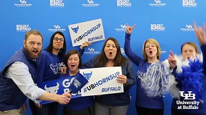 Ringing the cowbell all day long to cheer on our #UBuffalo basketball teams through the second round tonight! #UBDancing #UBhornsUP 落 | University at Buffalo Alumni | Facebook