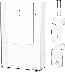 Marketing Holders Slatwall Brochure Bin for 4" Trifolds Maps Menus and Rack Cards Display for Printed Literature and Graphic Materials