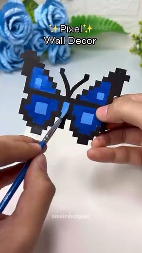 209K views · 40K reactions | DIY Pixel Butterfly Wall Decor 曆 Cute, retro pixel vibes for your room! Easy, budget-friendly & perfect for aesthetic décor lovers. ✨ #pixelart #pixelbutterfly #PixelButterfly #AestheticVibes #diy #aestheticdiy #walldecor #PaperCrafts #omairdesigner | Omair Designer | Facebook