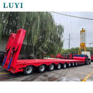 [Hot Item] High Quality Heavy Duty 8 Axle Lowboy Semi-Trailer Lowbed Semi Trailer Transport Heavy Machine Low Bed Semi Trailer with Hydraulic Ladder