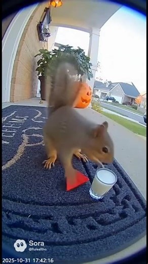 Milk Emergency! Squirrel Eats the Hottest Chip Alive 🥵🐿️ #trending #funny #fypシ