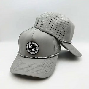 [Hot Item] Rubber PVC Logo Waterproof 5 Panel Sport Baseball Caps Golf Hats