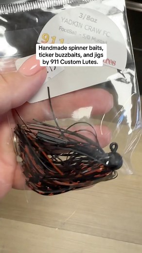 Handmade spinnerbaits, ticker buzzbaits, and jigs by Chris at 911 Custom Lures in North Carolina. These have been very popular- make sure to check out our custom colors. See yall Tue-Sat 9-5 #lakehartwell #hartwellga #bassfishing | Big'n Outdoors Hartwell