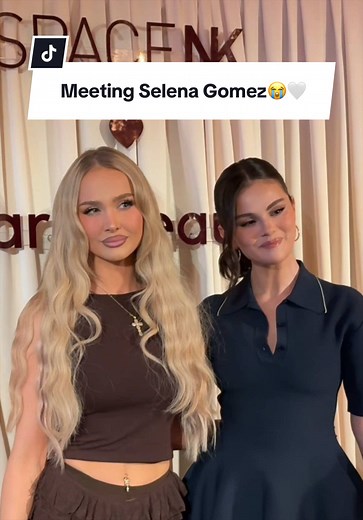 Pinch me moment!! Meeting Selena Gomez this morning with @Rare Beauty @SPACE NK 🤍😭😭😭 #rarebeauty #selenagomez