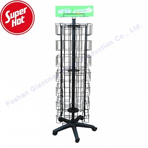 [Hot Item] Custom 56 Pockets Postcard Display Greeting Card Gift Card Metal Rotating Display Stand Rack