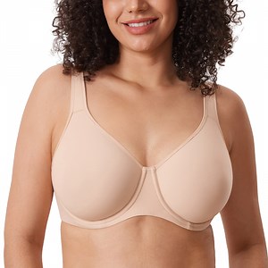 DELIMIRA Women's Inbarely Plus Full Coverage Bra Plus Size Underwire Unlined Seamless Bras