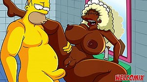 Scopando la cameriera dal culo grosso - Il porno dei Simpsons dei Simptoons