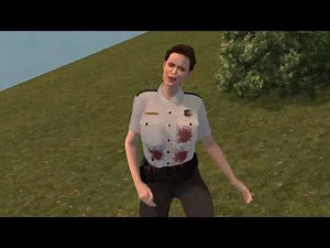 Sexy female cop Angelina J. shot in breast and belly