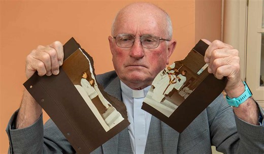 Watch: Priest ordained by Bishop Eamon Casey rips up his picture