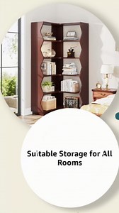 Tribesigns 5-Tier L-Shaped Bookcase, 65-Inch Tall Corner Bookshelf, Vintage Corner Etagere Bookcase Storage Display Rack for Living Room Home Office Bedroom, Dark Walnut