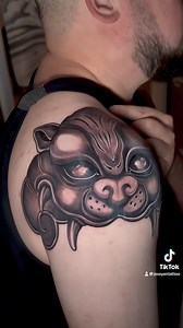 Custom tiger pauldron armor by @jessyentattoo. Thank you so much for sitting like a rock! Looking forward to seeing you soon for the touch-up and continuing the mountain pattern armor. You are a trooper! . @mytattooandpiercing @jessyendotcom @camsupply @eternalink @h2oceanproteam . #tattooartist #chinesearmor #pauldron #jessyen #horiyentattoo #bodyarmor #mytattooandpiercing #tattooideas #tattoostyle #tattooconcept | Horiyen (JessYen)