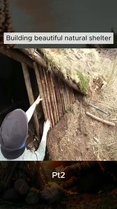 Pt2 - End ｜ Building a beautiful natural shelter #bu... #survivalcamps | Morales Cabin