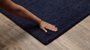 Oriental Weavers Aniston II Hand-Made Wool Area Rug - 27119-2'6" x 8' - in Solid Navy - Classic Casual Style, Hand-Made Wool Rugs, Entryway, Hallway Runner Rug