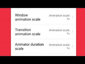What is Window animation,Transition animation, Animator duration scale in Mi Note 5 Pro