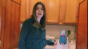 Skywin Laundry Soap Station - Laundry Detergent Cup Holder for Dispensing Soap - Laundry Soap Catcher with Anti-Slip Rubber Feet (Grey and Blue, 1-Pack Each)