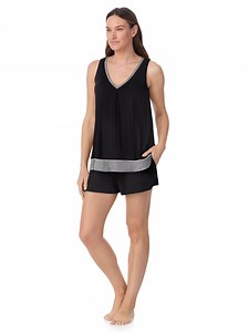 Layla Women's Sleepwear 2-Piece Knit Tank and Shorty Boxer Pajama Set, XS-4X