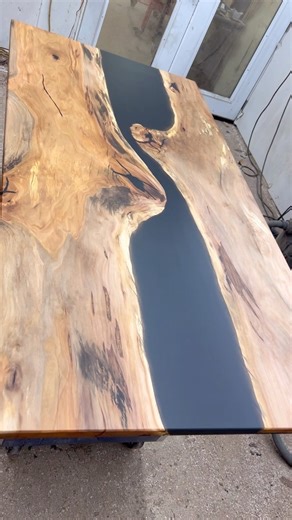 This ~6x3 table is available‼️ What kind of legs should we make for it? 🤔 #rivertable #slab #woodworking #cnc #metalfab #epoxy #resin #walnut #liveedge #mapleburl #table #interiordesign #Alabama #custom #modern #furniture #craftsman #salvaged #Sasquatch | Sasquatch Tables LLC