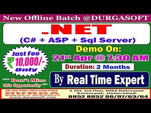 .NET (C# + ASP + Sql Server) Offline Training @ DURGASOFT