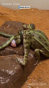 The Garden Snake launched a raw, zero-tolerance confrontation against the unsuspecting Frog. This coil of intense energy guarantees conclusion. #PrimalTerror #ReptileClash #SurvivalMode #NatureRaw #Constriction #fblifestyle ⚙️ AI-generated dramatization — No real insects or creatures are involved in these visuals. | Insects Zone