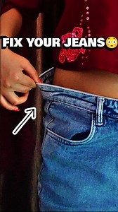 👉 FIX YOUR JEANS 😳 | Easy No-Sew Hack #shorts#jeanshack#fashionhack#jeanshack#fashionhack#outfithack