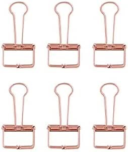 Medium Binder Clips 1.25 Inch Hollow Out Rose Gold 20 PCS, Capacity 0.6 Inch, Binder Clips 32mm for Teacher School Office and Business