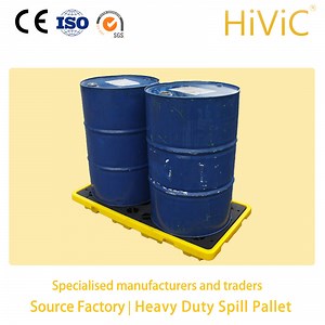 [Hot Item] Grid Warehouse1300*1300*300mm 4 Drum Oil Spill Pallet Spill Containment Pallet