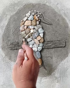 12K views · 68 reactions | How to make pebble bird on wall | Andris Brick Art | Facebook