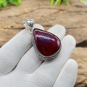 Red Labradorite Teardrop Pendant, 925 Sterling Silver, Red Fire Labradorite Gemstone Pendant Necklace, Handmade Silver Jewelry, Gift for Her - Etsy