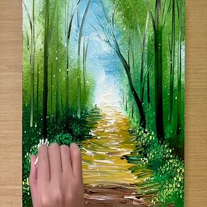 10K views · 319 reactions | Painting Forest / Acrylic Painting Technique / Drawing A Pair Of Birds | Simple ART | Facebook