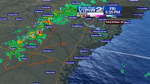 19 reactions | VIPIR RADAR UPDATE as of 6:20pm on Friday (1-12). The strongest storms are moving through the Midlands, while we have very spotty light showers along the coast. We are still watching some heavier rain in Georgia which could move in later tonight. | Rob Fowler Storm Team 2 | Facebook