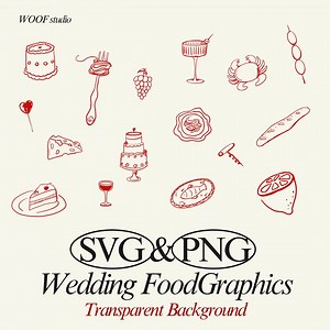 Wedding Food Doodle Hand Drawn Wedding Illustration Bundle Set SVG PNG Icon Black Clipart Scribble Weddings Invites 18 Line Art Icons - Etsy