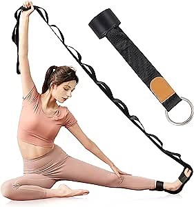 Yoga Straps, Door Leg Stretcher, Pilates Stretch Band, Non-Elastic Flexibility Band for Any Exercise that Requires Stretching the Calves Yoga Dance Gymnastics Ballet Leg Stretching