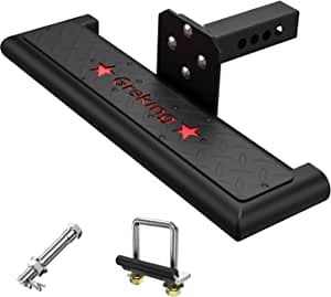 Tow Hitch Step for 2 Inch Receiver, Rear Bumper Guard Protector Trailer Hitch Step Non-Slip 25" Length Receiver Step Bar with Hitch Pin & Stabilizer for Vehicles Bearing 350LBS (Rectangle)