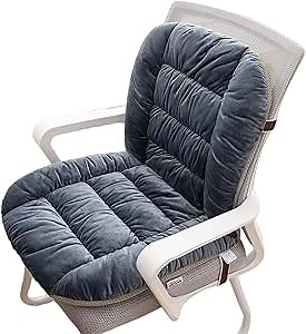 Chair Cushion Plush with Ties, Desk Chair Cushion Dorm, Dorm Chair Cushion Rocking Chair Cushion Soft Seat Cushion Chair Cushion for Dorm Desk Chair (Dark Gray)