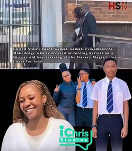 Zimbabwean Teacher in court 33-year-old Zvikomborero Maria Makedenge who is accused of having an amorous affair with her student under duress arriving at the Harare Magistrates Court to face trial. Her lawyer, Lennon Rwizi, accompanied her. #that boy na old man in a minor boy shaa | Chukwuebuka Aneke