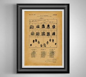 Fingerprint ID System US Patent Law School Graduation Gift for Police Officer, Crime Scene Lab Tech, Prosecuting Attorney Forensic CSI Decor - Etsy