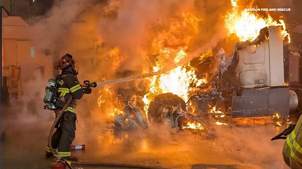 Truck fire at Madison FedEx warehouse prompts firefighter response