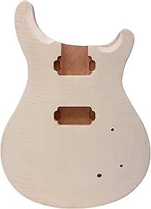Yinfente Electric Guitar Body Mahogany Maple wood For Electric Guitar Replacement Set in Style Flame Maple cap HH pickups holes