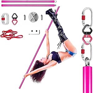 Premium Home Dance Pole Set: Easy to Install Stripper Pole – Spinning, and Fliying Workout – Portable, Sturdy & Stable & Aerial Fitness – 79 in / 18 ″