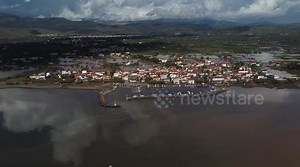 Heavy rains cause widespread flooding in Greece’s Lesbos island